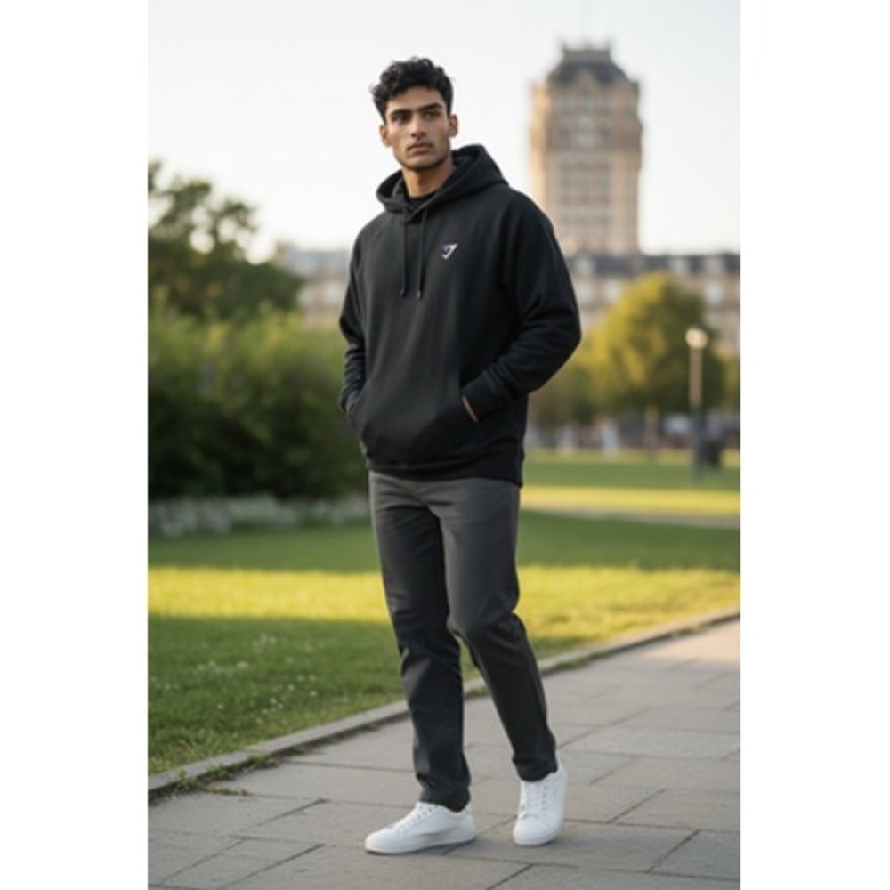 Gymshark Hoodie Mens M Black Pullover Hooded Pockets Drawstring Fleece